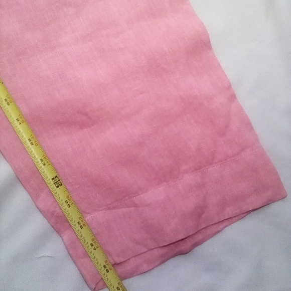 Bryn Walker Women's Soft Pink High Waist Pullon Linen Trousers Size Large - Picture 7 of 8